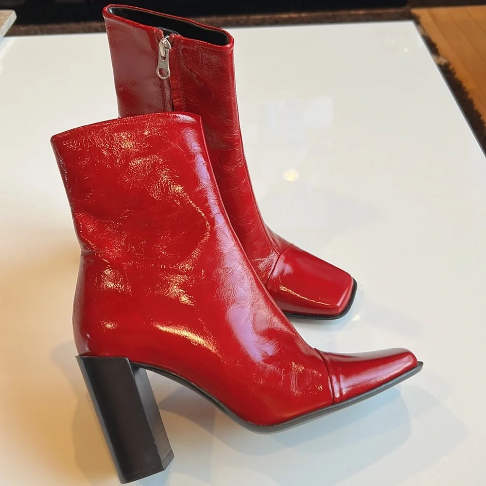 New leather boots NWT stirling berry amaranto malory boots - Picture 4 of 14
